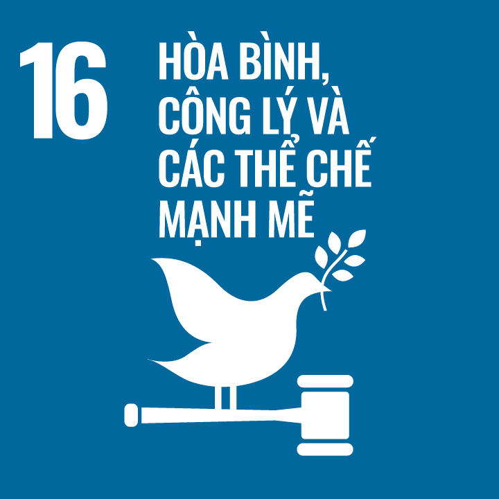 SDG16-H&ograve;a b&igrave;nh, c&ocirc;ng l&yacute; v&agrave; c&aacute;c thể chế mạnh mẽ